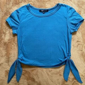 T shirt with side ties - Blue